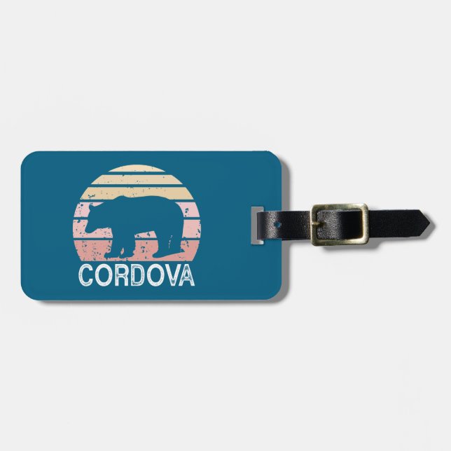 Etiqueta De Bagagem Urso Retro Cordova Alaska (Frente Horizontal)