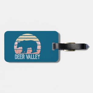 Etiqueta De Bagagem Urso Retro De Deer Valley Utah