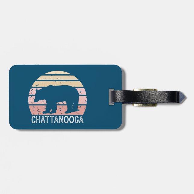 Etiqueta De Bagagem Urso Retro do Tennessee Chattanooga (Traseira Horizontal)