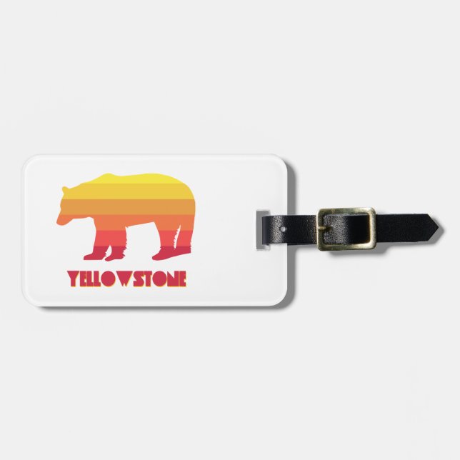Etiqueta De Bagagem Urso Yellowstone (Frente Horizontal)