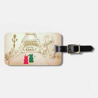 Etiqueta De Bagagem Ursos gomosos em Paris