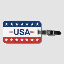 Etiqueta De Bagagem USA 1776 2026 250th Anniversary Red White Blue