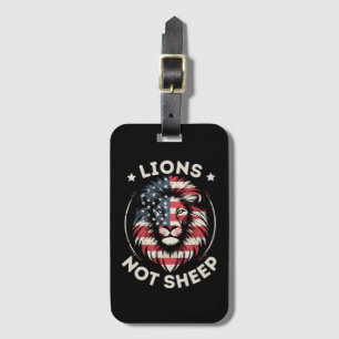 ETIQUETA DE BAGAGEM USA FLAG , LIÕES NÃO OVINOS