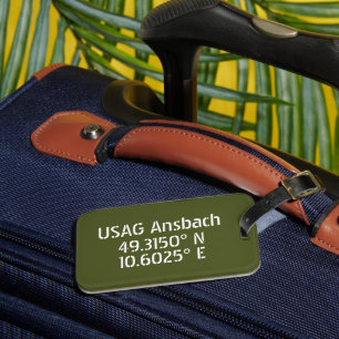 Etiqueta De Bagagem USAG Ansbach Latitude Longitude