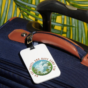 Etiqueta De Bagagem Vá viajar de esqui e divirta-se logotipo de viagem