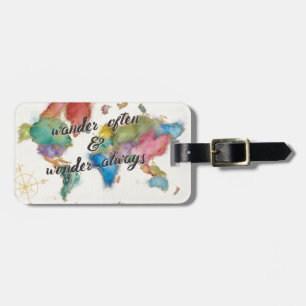 Etiqueta De Bagagem Vagueie frequentemente, vagueie sempre mapa com