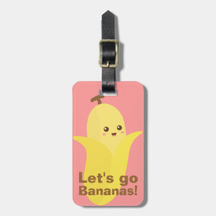 Etiqueta De Bagagem Vamos ficar bananas com essa banana fofa e feliz