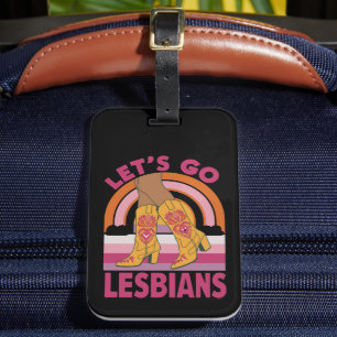 Etiqueta De Bagagem Vamos Lá Lésbicas Mês do Orgulho LGBTQ Cowgirl