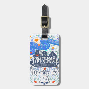 Etiqueta De Bagagem Vamos Mover Para Amsterdã