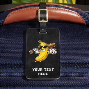 Etiqueta De Bagagem Vamos Torcer Bananas Beisebol Retrô Banana Diverti