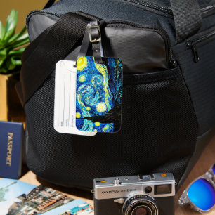Etiqueta De Bagagem Van Gogh art, Starry Night, famosa pintura