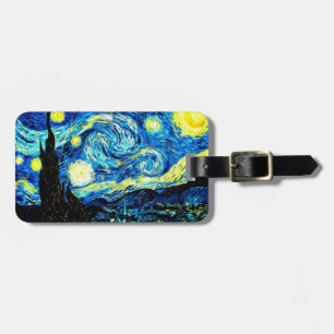 Etiqueta De Bagagem Van Gogh art, Starry Night, famosa pintura