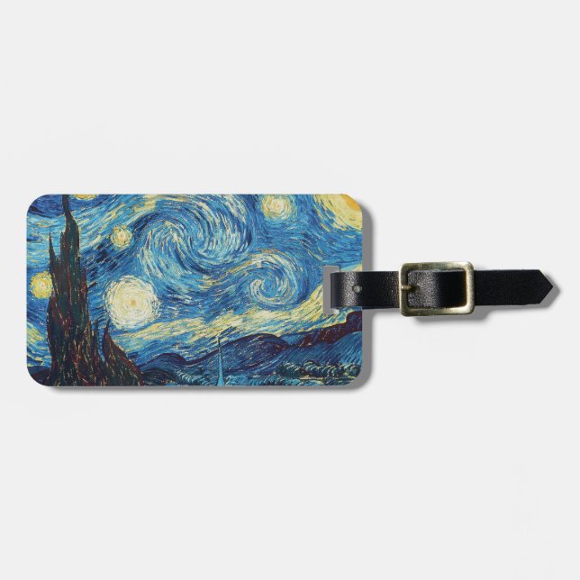 Etiqueta De Bagagem Van Gogh Starry Night Classism Arte (Frente Horizontal)