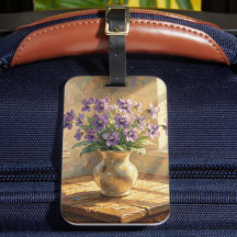 Vaso de Violetas Roxas Impasto