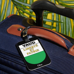 Etiqueta De Bagagem Vaud, Suiça Casaco de Braços de Cantões Suíços