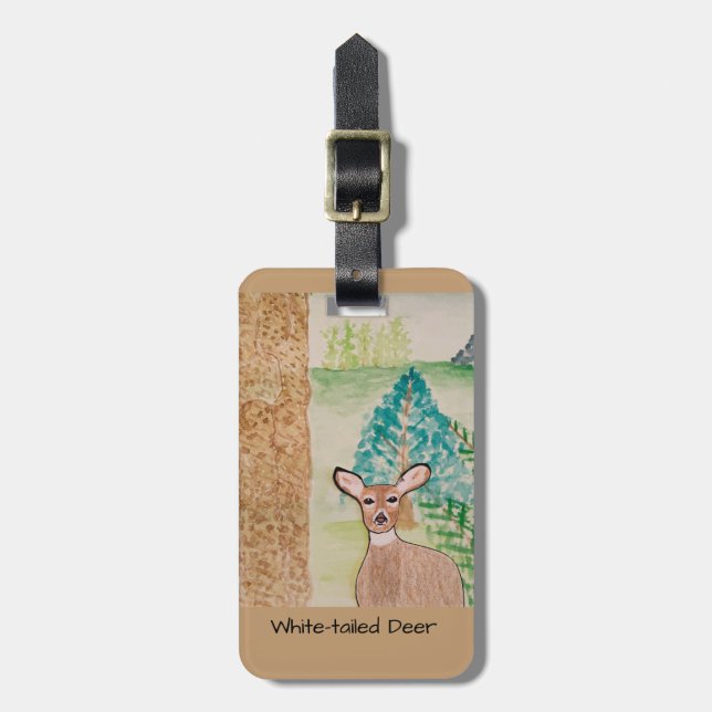 Etiqueta De Bagagem Veado-de-cauda-branca (Frente Vertical)