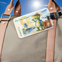 Etiqueta De Bagagem Vejo Você Mais Tarde Aligator Desenho Personalizad