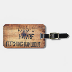 Etiqueta De Bagagem Velha Vintage US Wooden Shipping Crate Tag. Bagage
