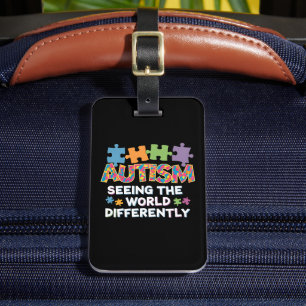 Etiqueta De Bagagem Vendo o mundo diferente da consciência do autismo