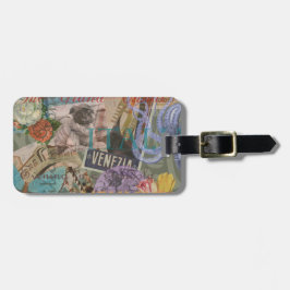 Etiqueta De Bagagem Veneza Itália Viagem Vintage Arte Colorida Bonito