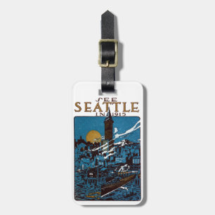 Etiqueta De Bagagem Ver Seattle em 1915
