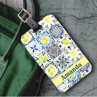 Etiqueta De Bagagem Verão Siciliano Maiolica