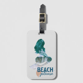 Etiqueta De Bagagem Verão tropical da praia da sereia na moda moderna