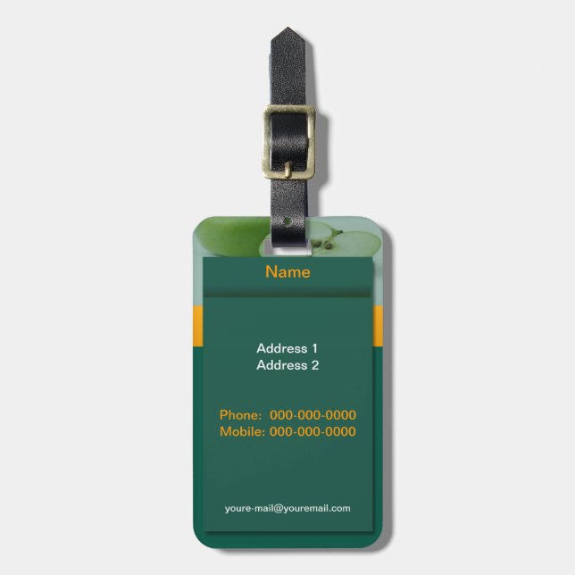 Etiqueta de bagagem verde da Apple (Frente Vertical)