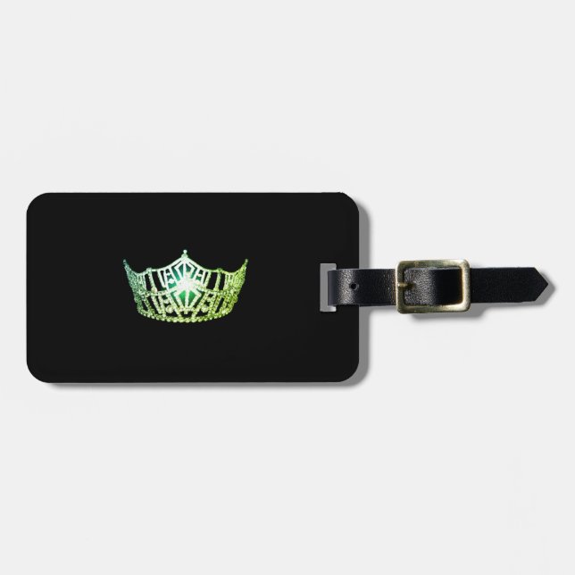 Etiqueta de Bagagem Verde da Apple America (Frente Horizontal)