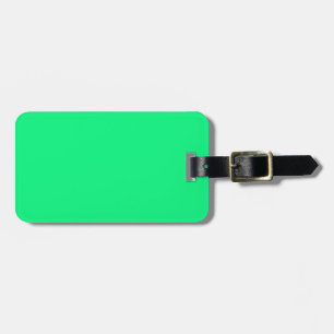 Etiqueta de bagagem verde e marrom com dois tons