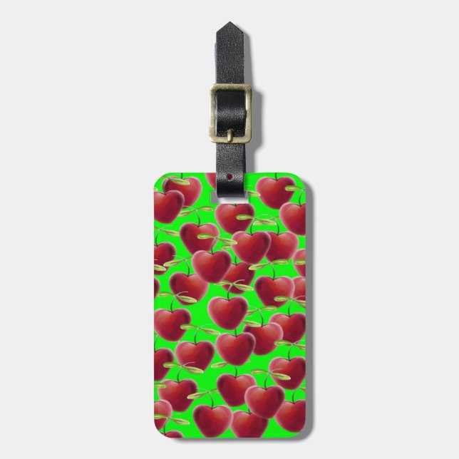 Etiqueta De Bagagem Verde limão Cherry Splash (Frente Vertical)