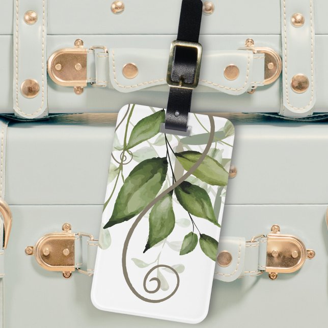 Etiqueta De Bagagem Verde tropical (Criador carregado)