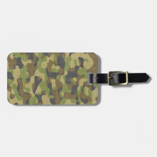 Etiqueta De Bagagem Verdes & marrons de Camo