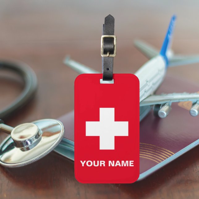 Etiqueta de Bagagem Vermelha de Alerta Médico Pers (Personalised Medical Alert Red Luggage Tag
)