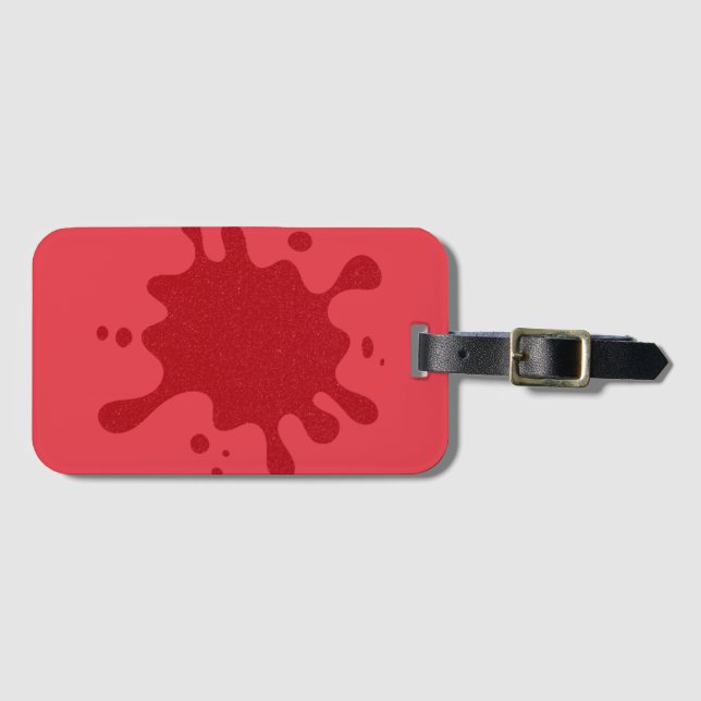 Etiqueta de Bagagem Vermelha Tomate Personalizada  (Frente Horizontal)