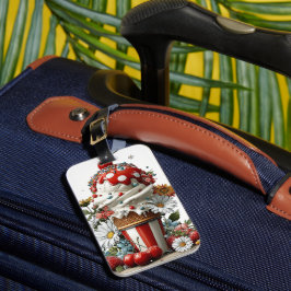 ETIQUETA DE BAGAGEM VERMELHO BRANCO AZUL VERÃO CONE DE SORVETE