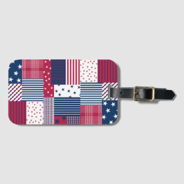 Etiqueta De Bagagem Vermelho, Branco e Azul