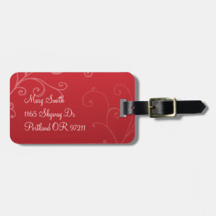 Etiqueta De Bagagem Vermelho feito sob encomenda do monograma dos