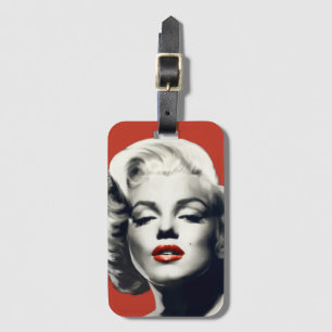 Etiqueta De Bagagem Vermelho nos lábios vermelhos Marilyn