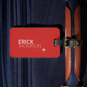 Etiqueta De Bagagem vermelho personalizado & elegante
