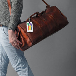 Etiqueta De Bagagem Vermelhos roxos vermelhos Vermelhos Monograma Inic