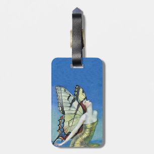 Etiqueta De Bagagem Vestido de Ouro de borboletas de fada