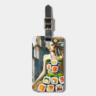 Etiqueta De Bagagem Vestido de Sushi Abstrato Fofo Fantasia