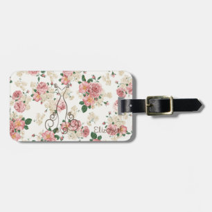 Etiqueta De Bagagem Vestido Elegante Adorável,Padrão Floral Personaliz