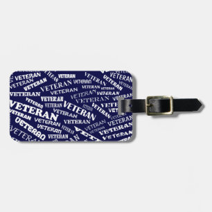 Etiqueta de bagagem veterana em azul