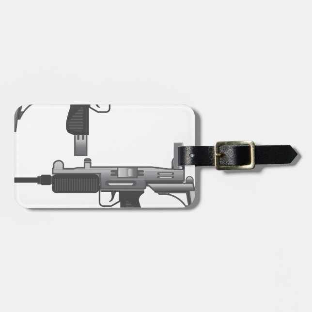 Etiqueta De Bagagem Vetor da arma de Uzi (Frente Horizontal)