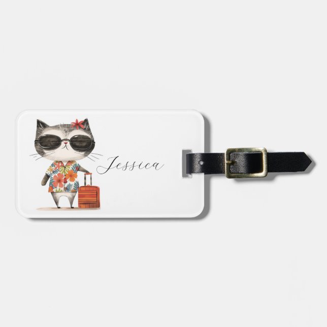 Etiqueta De Bagagem Viagem Adorável (Frente Horizontal)
