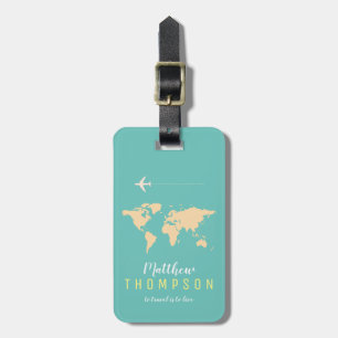 Etiqueta De Bagagem viagem azul-claro elegante