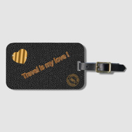 Etiqueta De Bagagem Viagem de Amor Preto a Vidro Moderno