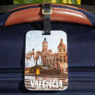 Etiqueta De Bagagem Viagem de arquitetura de Espanha Valencia